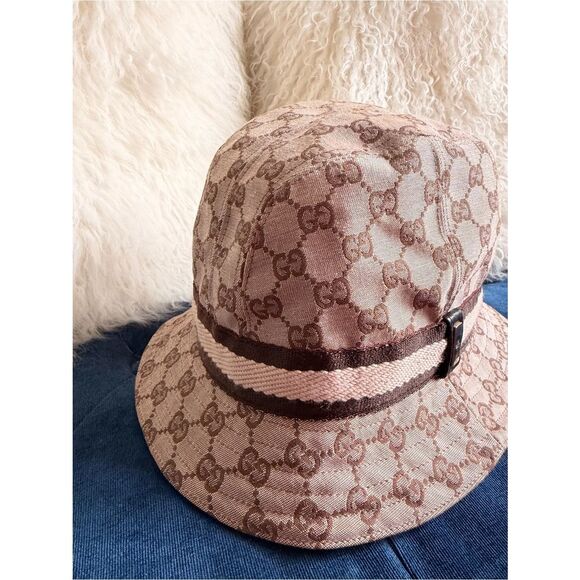 Gucci Beige and Brown GG Canvas Bucket Hat main image 4